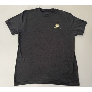Poncho Outdoors T-Shirt Mens Medium Gray Logo Graphic Agave Crew Neck